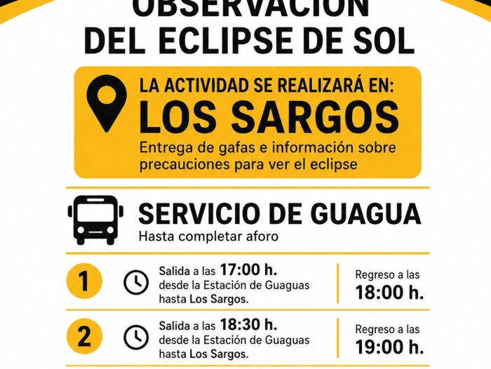 La observación del eclipse solar en La Frontera se traslada a Los Sargos y contará con un servicio especial de guaguas